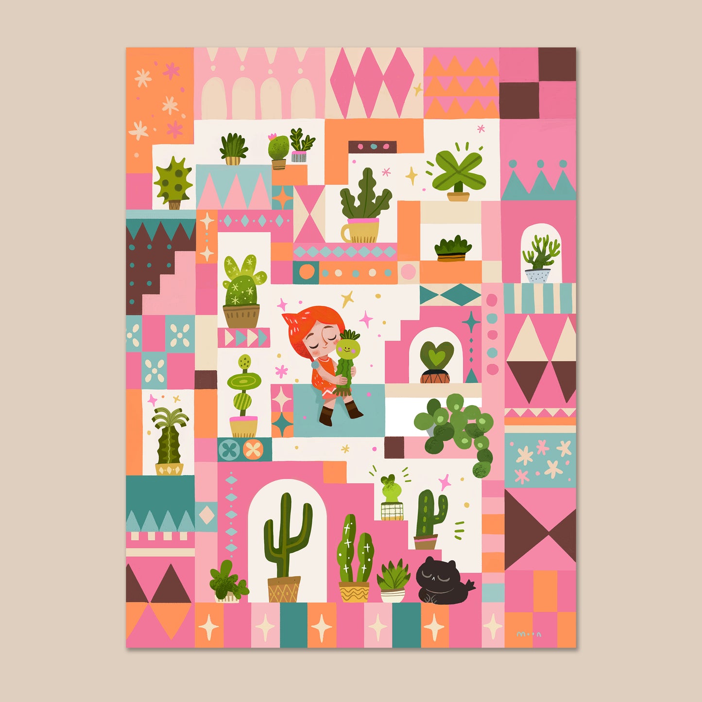 The Cactus Hug - Art Print