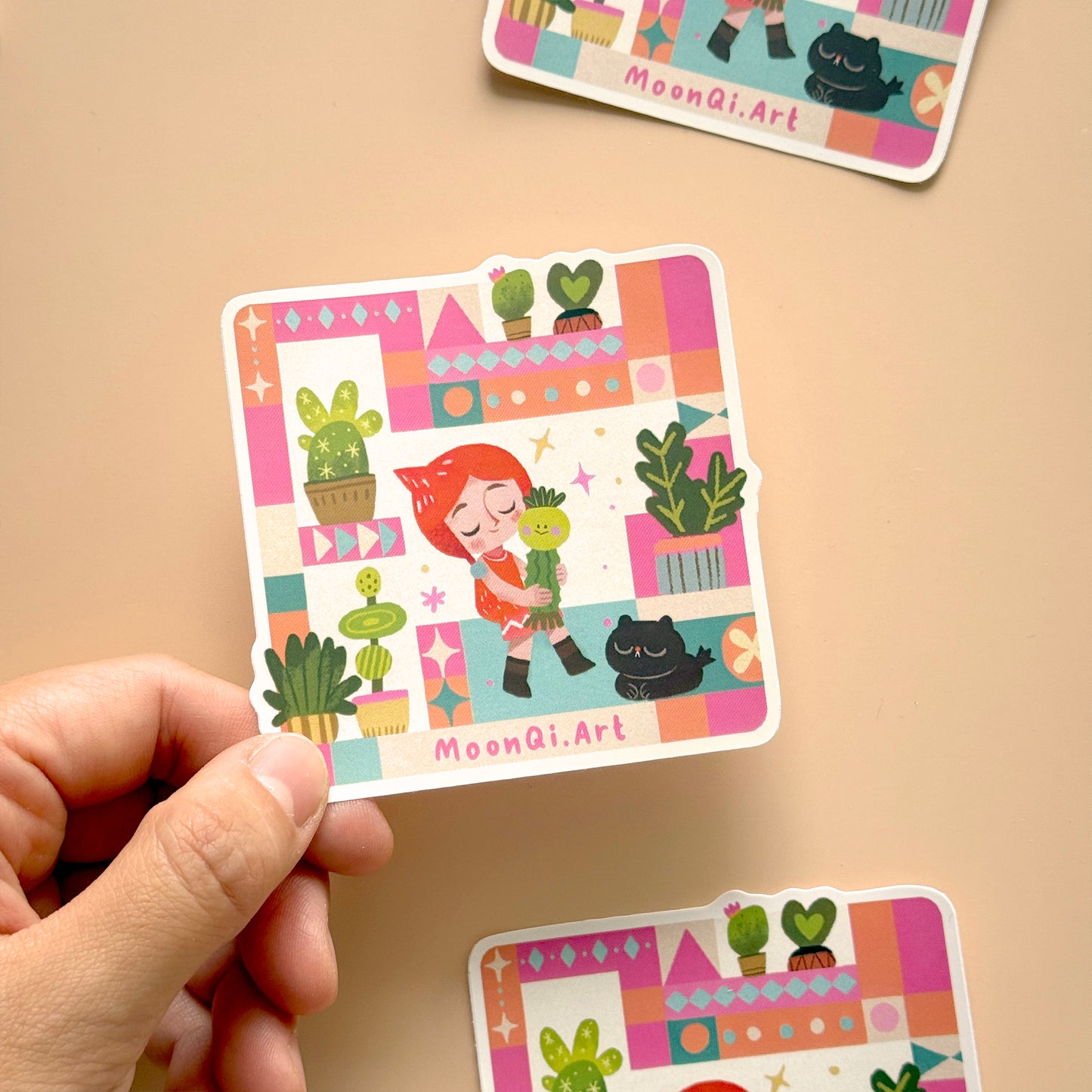 Cacti Hug - Sticker