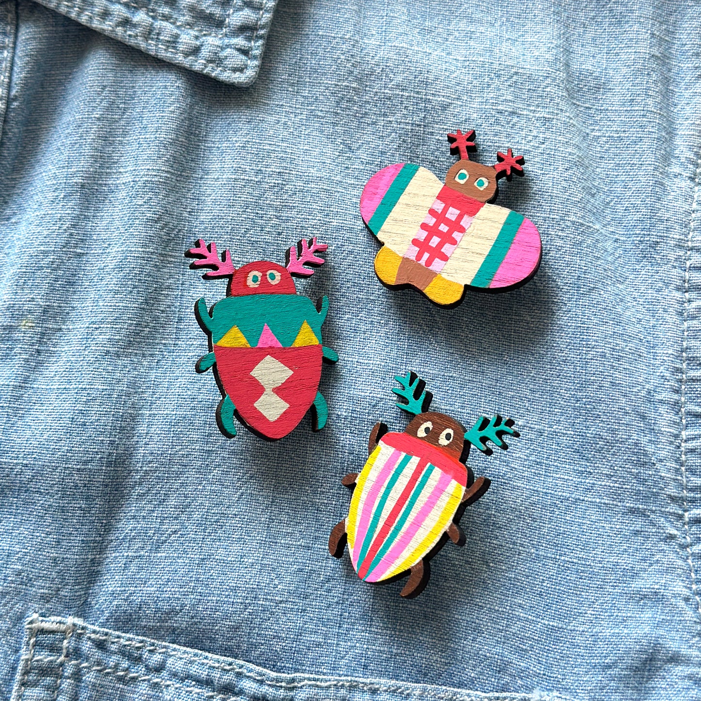 Bugs - Wooden Pins