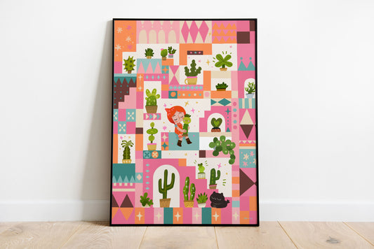 Cactus Castle - 12"x16" - Without Frame