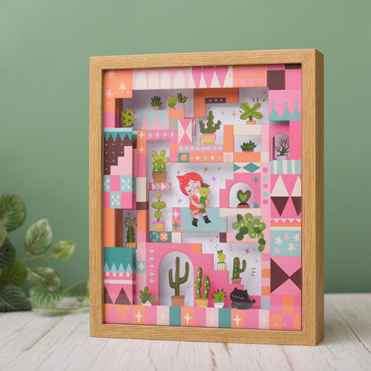 The Cactus Hug - Shadow Box - Large