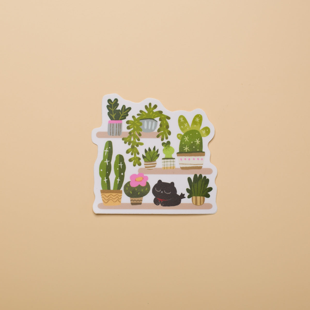 Cat and Cacti - Sticker